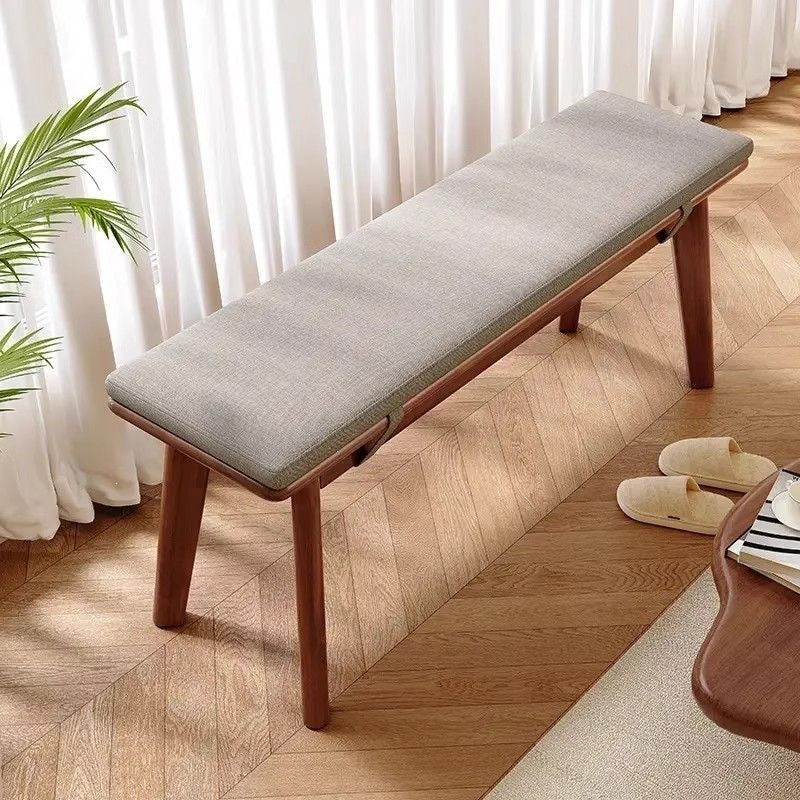 Scandinavian solid wood bench living room dining table stool modern accessible luxury log bench bed end shoe changing stool sofa tea table stool