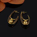 hot-selling golden classy exquisite exaggerated acrylic earrings c-shaped water drop threaded earrings heart earrings