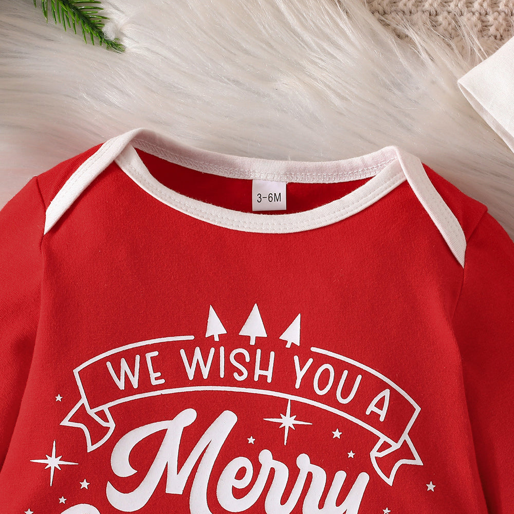 european and american hot-selling new boys' christmas romper + hat two-piece set - direct from cross-border manufacturer