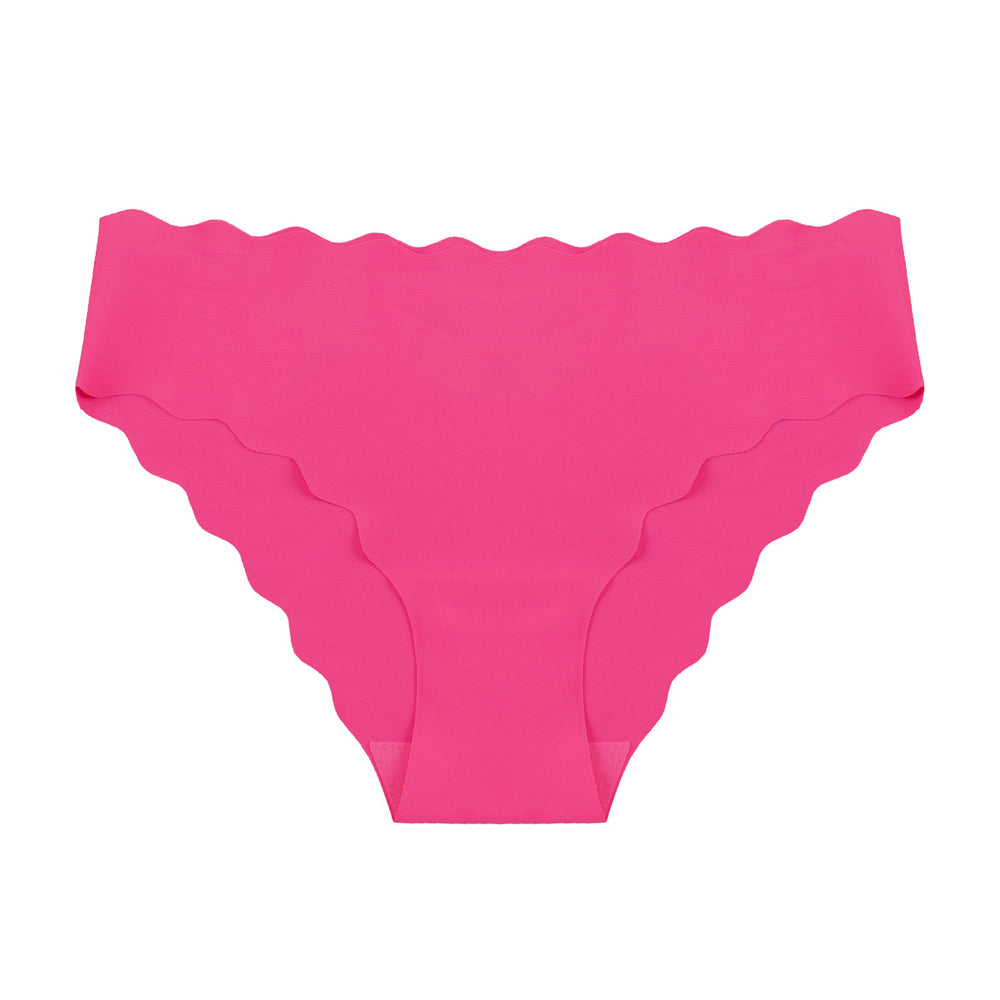 wholesale low-waist breathable sexy women's seamless underwear stylish wavy edge ice silk thin invisible briefs