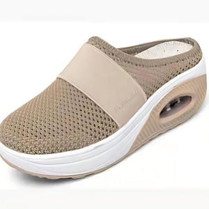 Exportplus size heelless slip-on women's lazy air cushion cut out mesh breathable toe-cap half-drag women's shoes