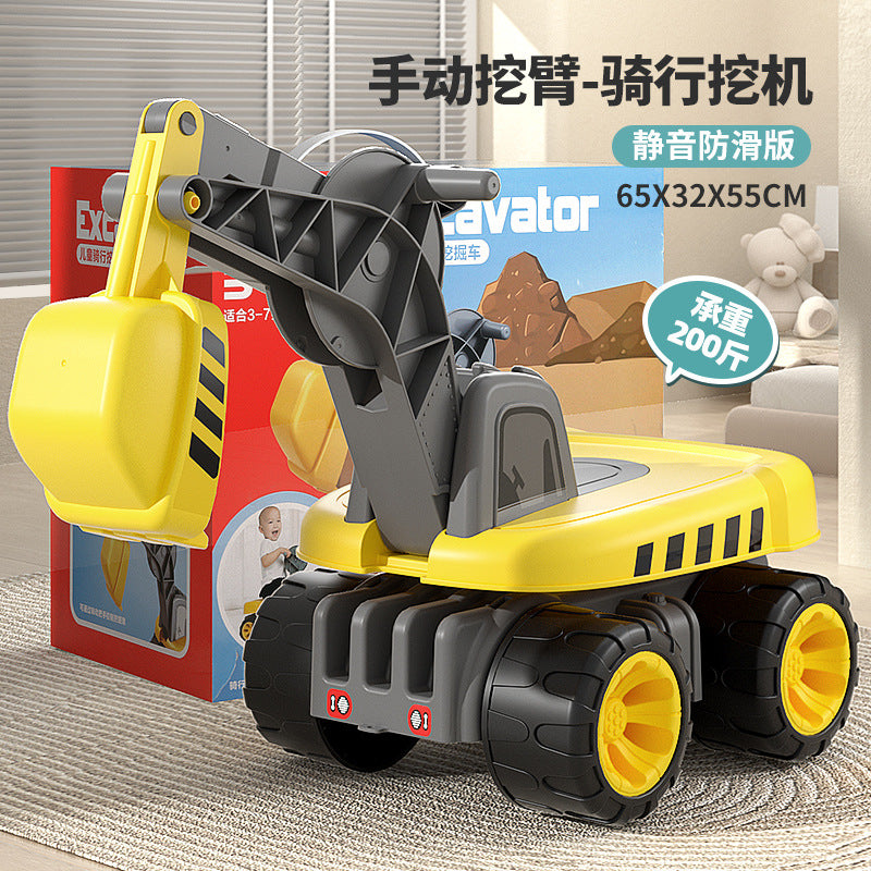 Large excavator kids toy car can seat people remote control engineering vehicle hook push excavator boy gift beach toy