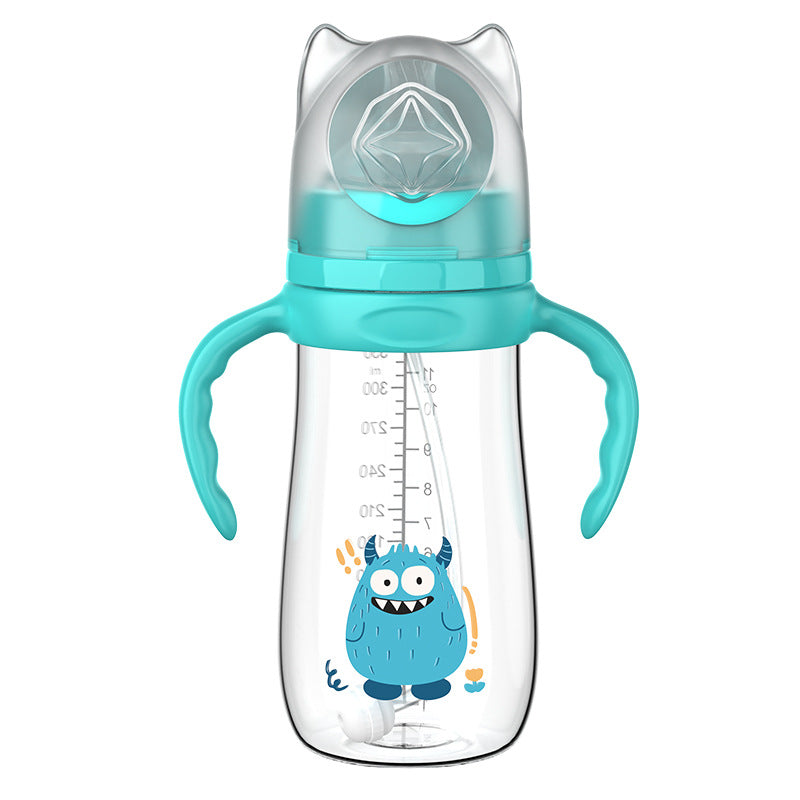 English boxed baby bottle anti-drop and leak-proof wide diameter pp bottle with handle anti-choking and anti-flatulence bottle wholesale