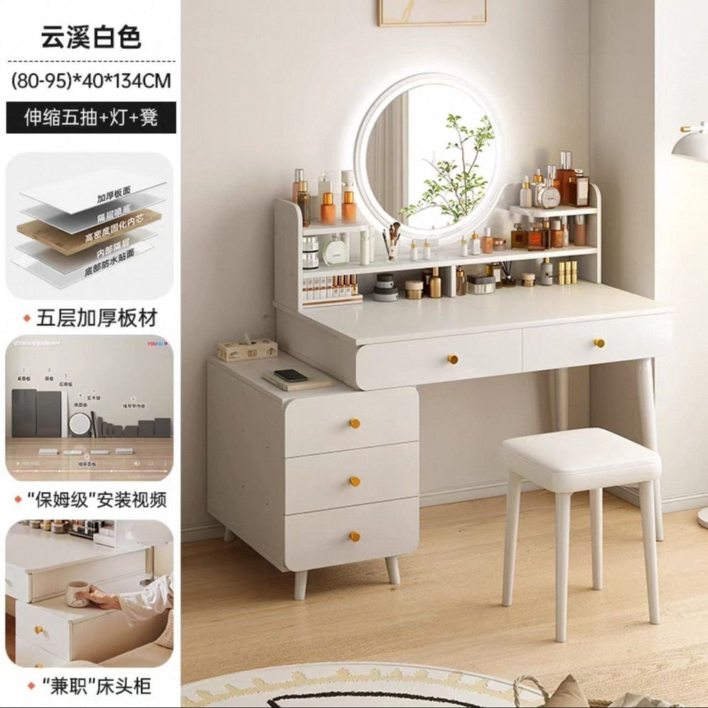 Bedroom dressing table for home chest of drawers all-in-one makeup table small apartment room multifunctional storage retractable dressing table