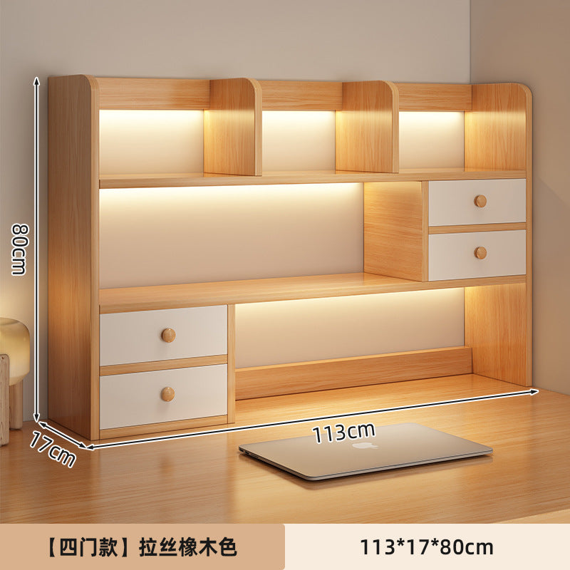Solid wood core desktop bookshelf dormitory desktop storage office station storage simple corner multi-layer telescopic bookcase
