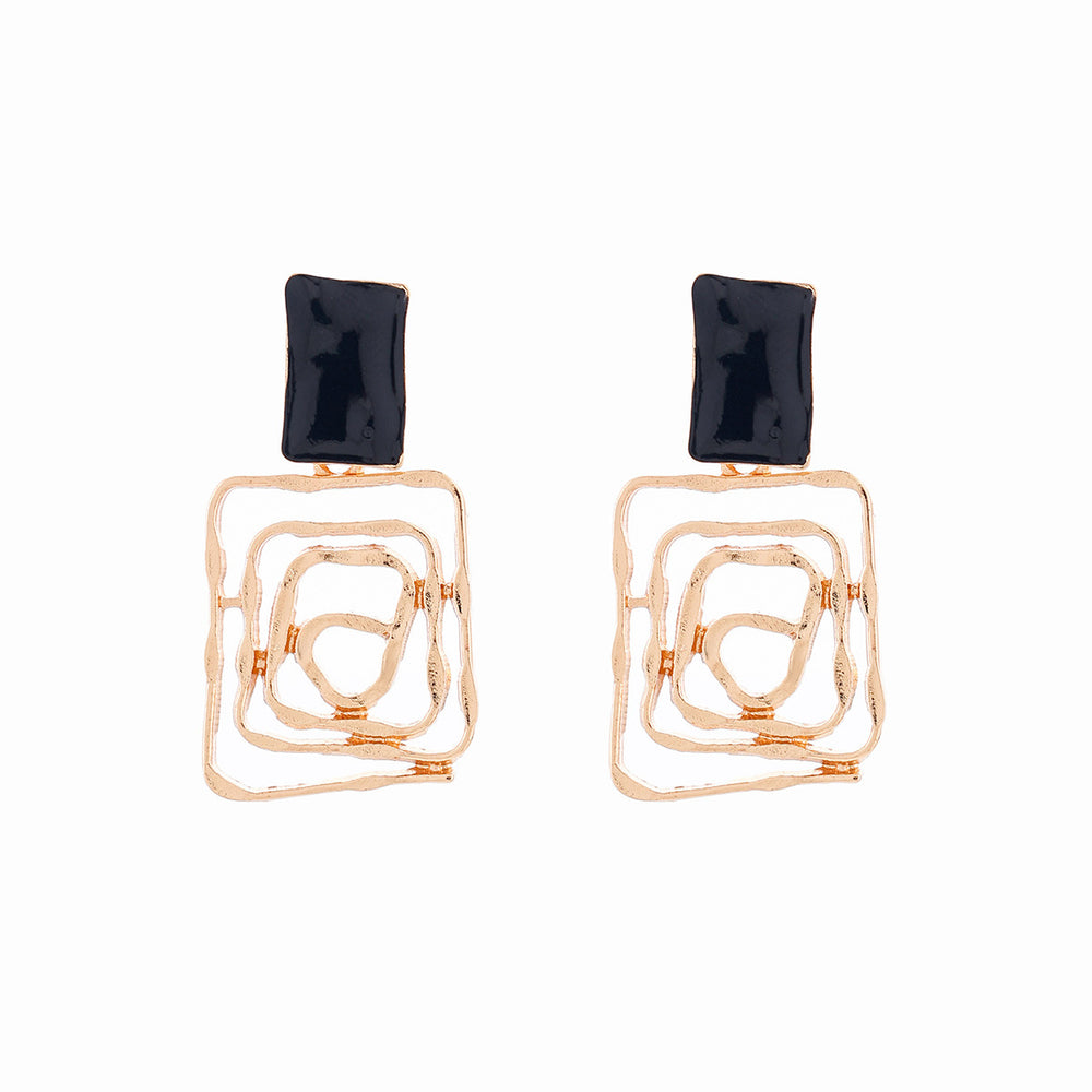 Fashion cross-border asymmetrical cut out earrings elegant cold style gray smudged fashiontrendysense of design earrings for women