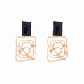 Fashion cross-border asymmetrical cut out earrings elegant cold style gray smudged fashiontrendysense of design earrings for women