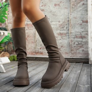 Women's boots: new autumn/winter  collection - chunky heel, retro "maillard" style, high boots, plus size available, wholesale for cross-border e-commerce
