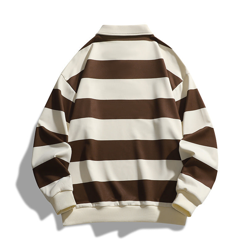 fall/winter new arrivals:  independent store trendy oversized striped piqué hoodie - hong kong style, unisex