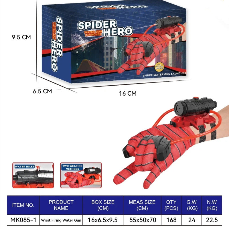 spider water gun launcher hero wearable wrist water gun press continuous beach water play wholesale