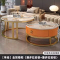 Rock slab coffee table accessible luxury modern casual round small apartment tea table living room for home tea table new arrival normcore marble
