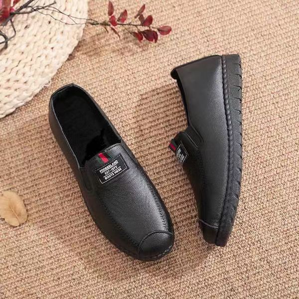 Soft leather soft bottom ladieswear shoes flatsabrasion resistantwaterproofbows work shoes wechat group purchase live broadcast one piece dropshipping