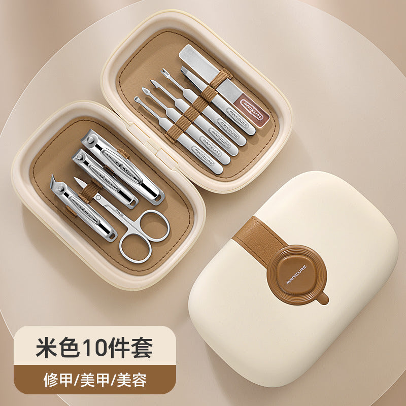 German precision angled edge nail clippers & cuticle nippers 10-piece manicure & pedicure tool set - wholesale
