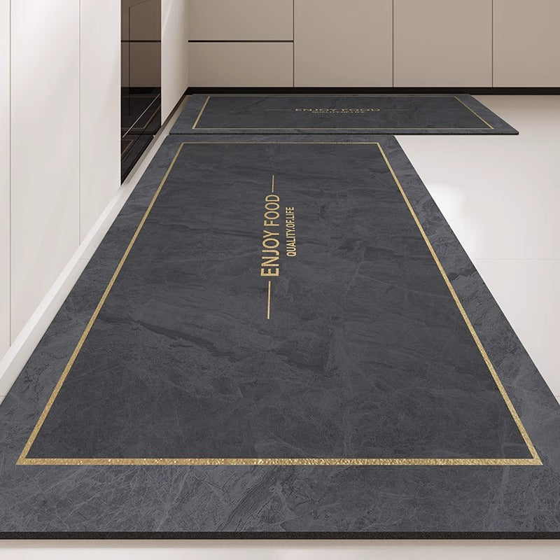 Kitchen floor mat - wipeable, low-maintenance, waterproof mat -  new design - stain-resistant diatomaceous earth mud mat - special anti-slip, oil-proof foot mat