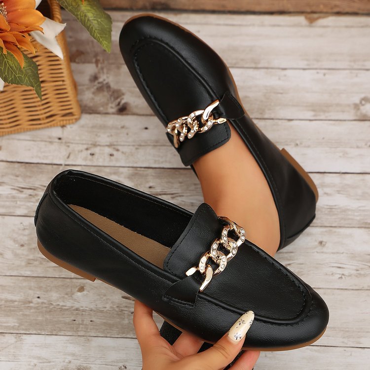 Plus sizecasual loafers for women springnew arrival soft bottom metal exportflatsflats lazy bean shoes