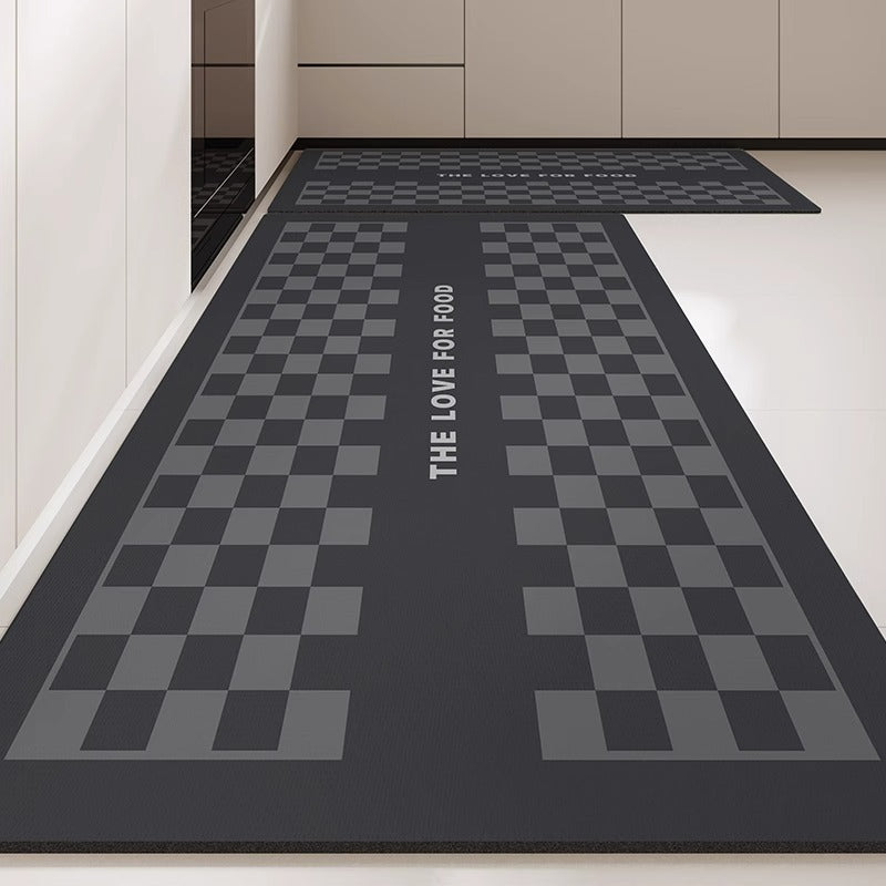 Kitchen floor mat - wipeable, low-maintenance, waterproof mat -  new design - stain-resistant diatomaceous earth mud mat - special anti-slip, oil-proof foot mat
