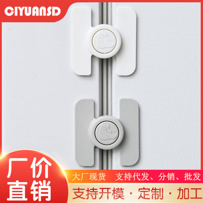 2026 new refrigerator lock, child safety lock, double buckle wardrobe lock, cabinet door lock, protective lock, drawer lock - cross-border