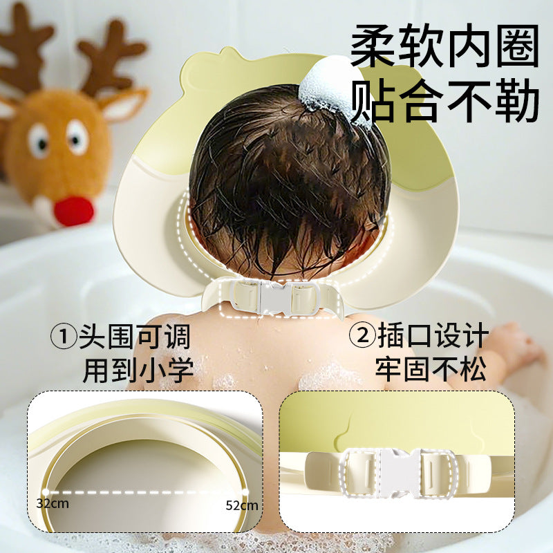 Kids shampoo cap baby cartoon shower cap silicone shower cap waterproof ear protection shower cap shampoo cap ear covering cute