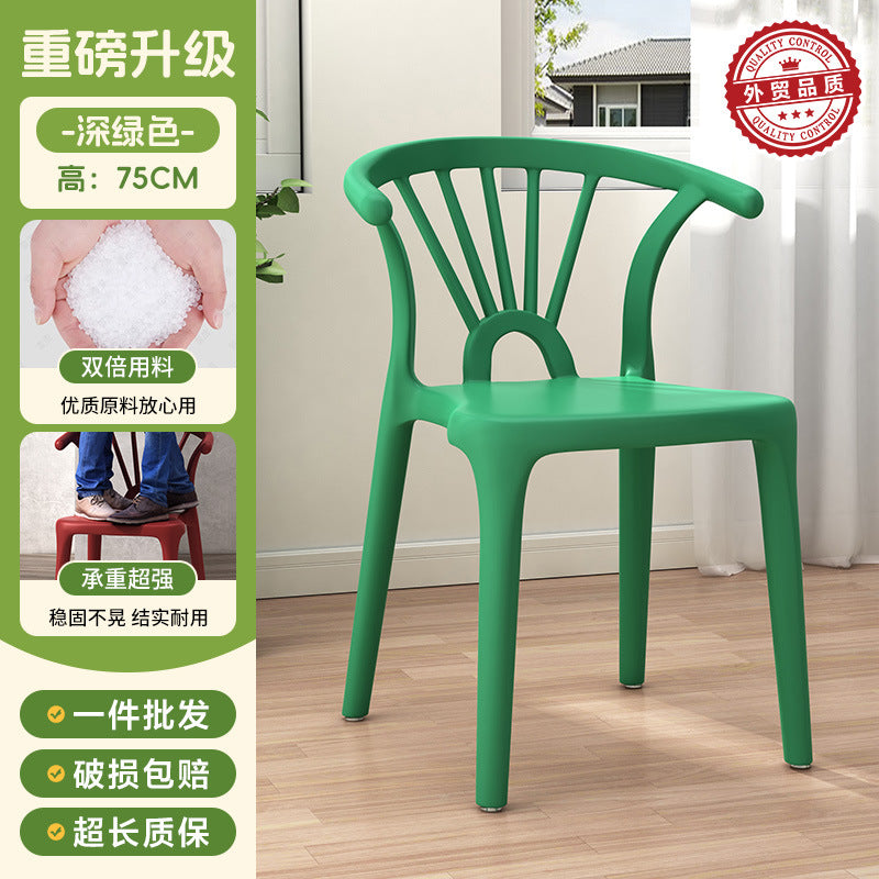 Scandinavian dining table and chairs modern casualthickened stool plastic chair dining chair for home backrest desk chair stackable stool