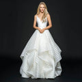 summer new european and american style backless lace dress with a short train - ethereal, light luxury white wedding gown