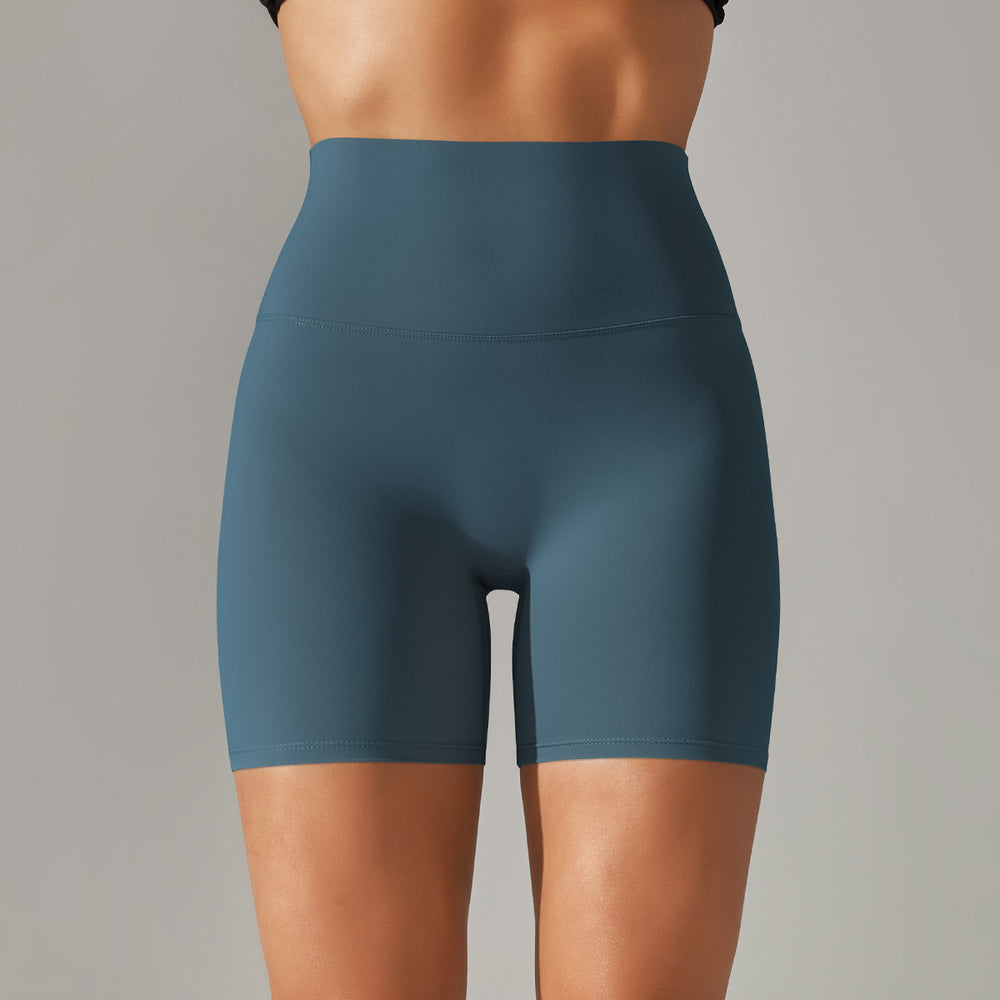 Spring/summer new solid color yoga shorts - double-sided brushed, high-waisted, stretchy, activewear, fitness, 3/4 length yoga pants for women