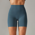Spring/summer new solid color yoga shorts - double-sided brushed, high-waisted, stretchy, activewear, fitness, 3/4 length yoga pants for women