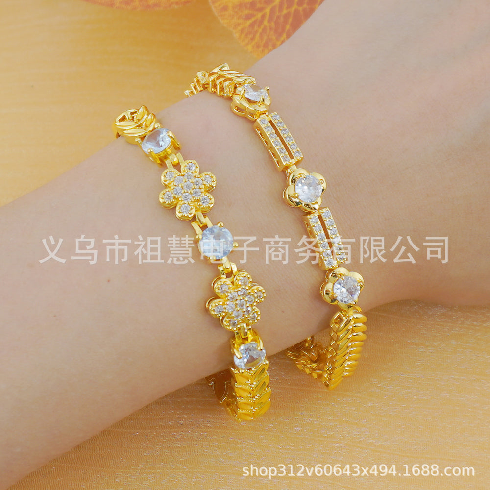 1pcs middle eastern trendy fashion snowflake square luxury bracelet dubai arabian african new design