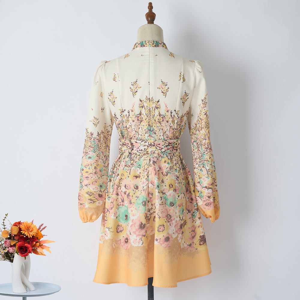 Autumn new arrival australian slotprintingelegance vacation waist elegant slimming look skirt exquisite single breasted with belt