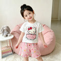 【matching family set】girls' kitty short-sleeve outfit - summer kids' hello kitty loungewear - baby cute pajamas