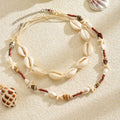 Bohemian necklace wholesale: cross-border fashion, beachy style, seashell necklace for women, vintage versatile, conch layering jewelry