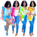 C6996 cross-border   independent station fashion women's long-sleeved printed blazer jacket