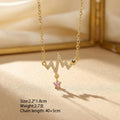 Japanese and korean popular copper inlaid zirconium full diamond electrocardiogram necklace for women accessible luxuryniche stylefashionelegant titanium steel clavicle chain jewelry