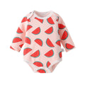 Long-sleeved khaki-pink watermelon [pure cotton]