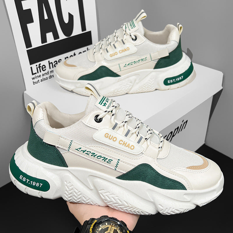 Men's shoes 2025 new arrival: popular winter mesh breathable men's athletic casual chunky platform sneakers - high-top dad shoes