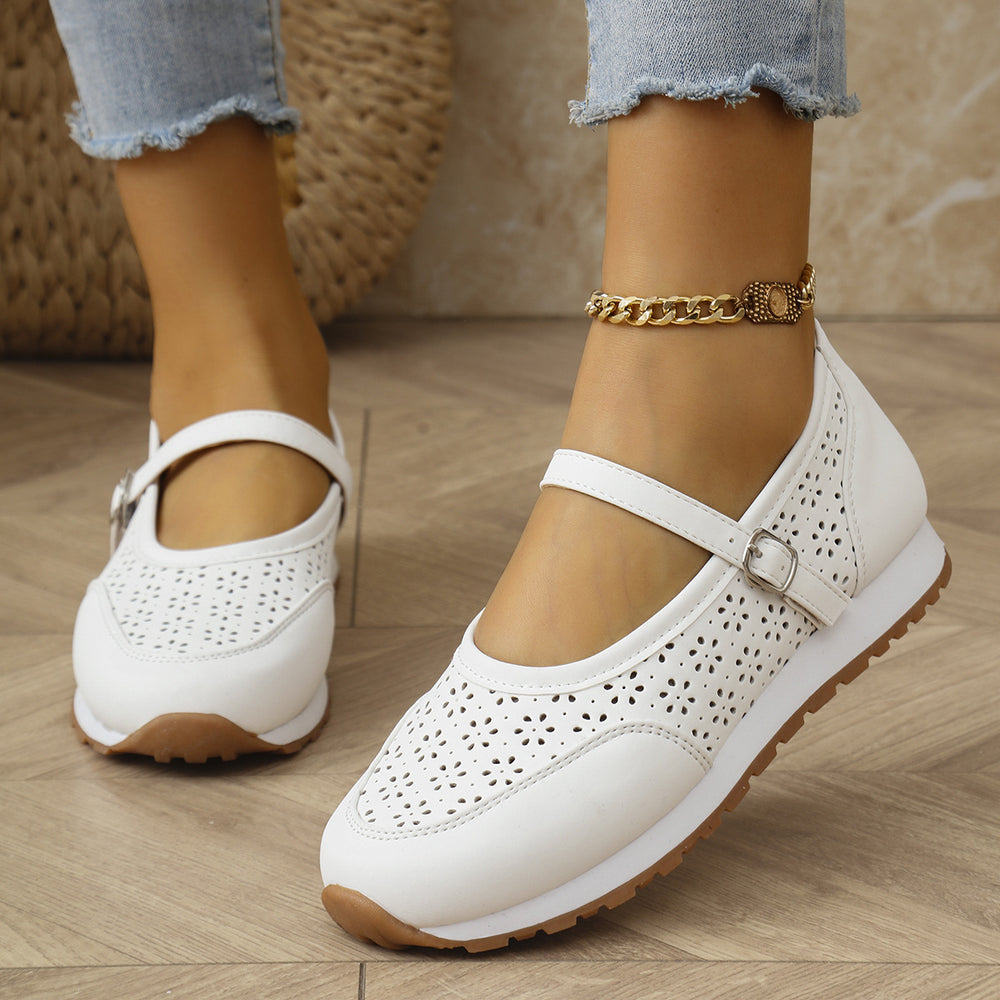 spring/summer new arrivals: plus size, breathable, low-cut, buckle-strap flats - casual, versatile, european & american style footwear for cross-border e-commerce