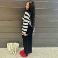 European and american cross-border women's apparel:  winter new arrivals - women's sexy backless tie-up striped patchwork sweater top
