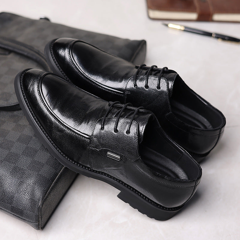 Leather shoes for men, business formal wear, k-style british style, live broadcast casual leather shoes, youth work, groom, wedding, trendy leather shoes