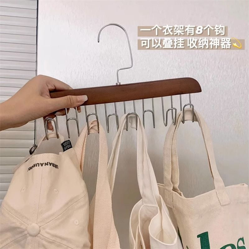 Solid wood clothes hanger intimates vest wooden storage rack tie hanging multi-function hook clothing store clothes drying rack wholesale
