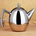Manufacturer wholesale stainless steel olive pot bright silver bead teapot with strainer teapot gift box cold water pot