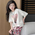 Trendy girls' summer outfit : new fashionable two-piece set for older girls and children - stylish and chic summer clothes for girls