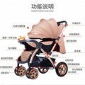 9912 high view baby stroller - reclining, foldable, shock-absorbing, lightweight, two-way pushchair - direct from the manufacturer