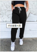 2025 amazon new arrival: women's solid color high-waisted tie-waist active pants, casual sweatpants, japanese and korean style