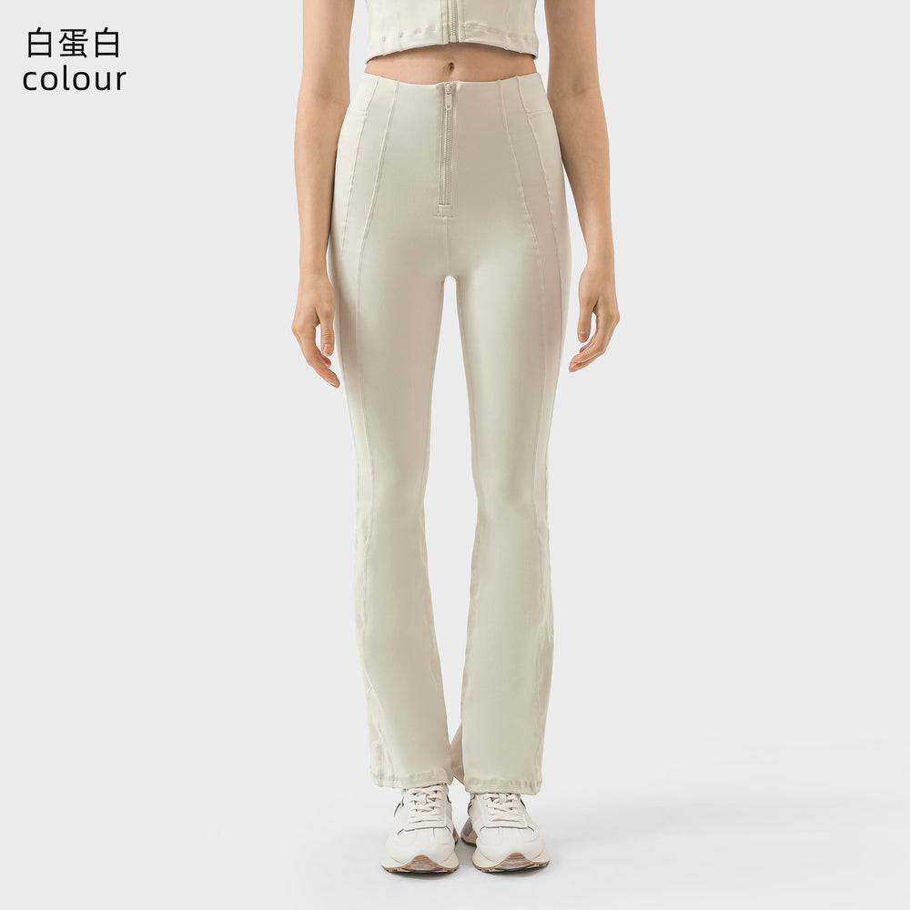 Millennial new zipper tummy control butt lift slimming flare leggings - versatile casual sports running yoga pants for women dss094