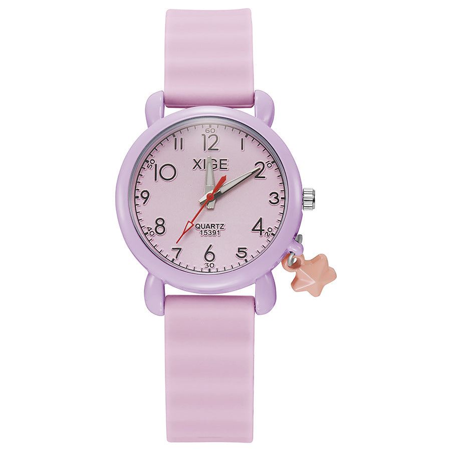 New arrival exam-specific kids quartz watch women's high-looking waterproof student niche style forest style retro women's watch