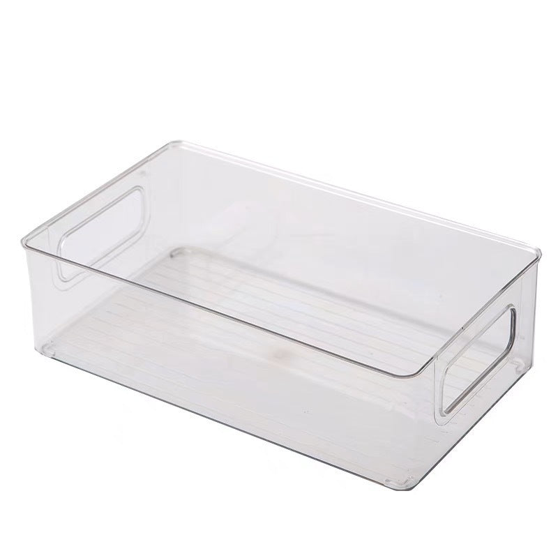 Acrylic desktop organizer - large capacity clear storage basket for books, sundries, snacks, and cosmetics
