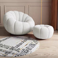 Beige sofa + ottoman [breathable snowflake velvet] - same style, lower price