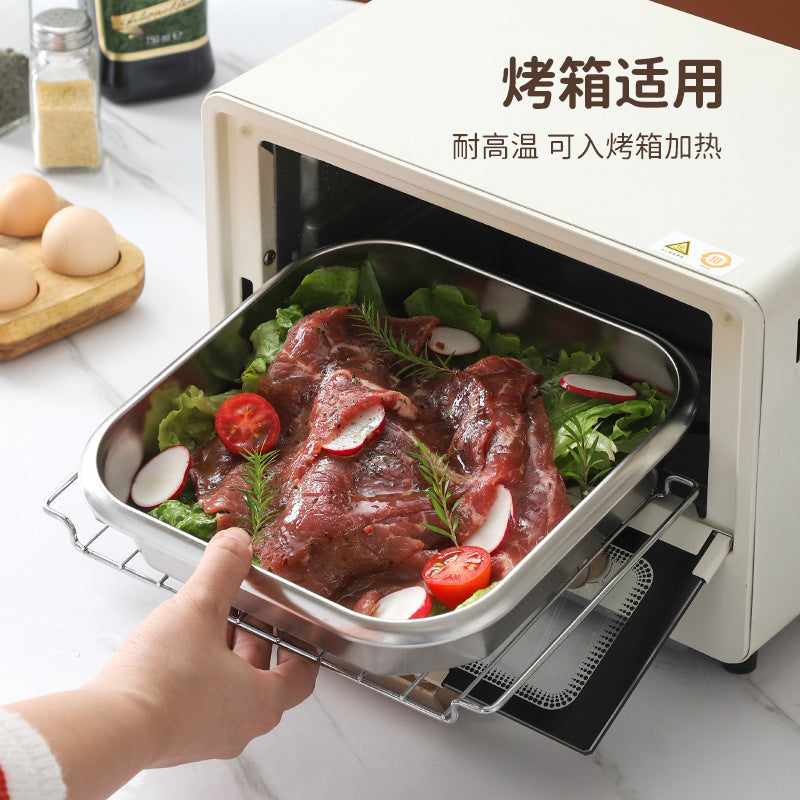 Cross-border  popular square stainless steel crisper 304 stainless steel sealed box refrigerator storage box wholesale