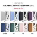 Suitable for samsung s26ultra electroplated gold shield magnetic leather case mobile phone case foreign trade a56 all-inclusive flip protective cover