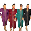 Temu cross-border e-commerce  fashionfashion women's clothing hot diamond beads african plus sizeolwork clothingdress