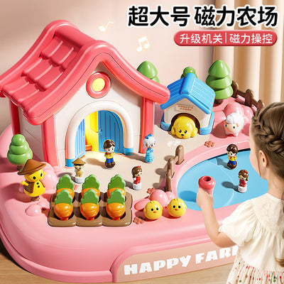 Kids' magnetic fun farm toy set - perfect for girls' pretend play, elsa princess castle birthday gift for babies